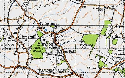 Old map of Elmdon in 1946