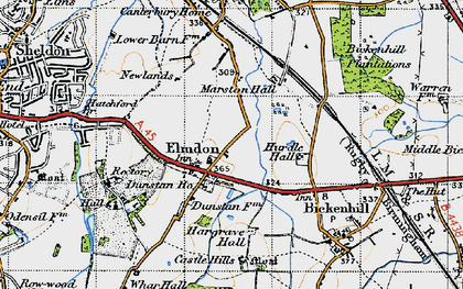 Old map of Elmdon in 1947