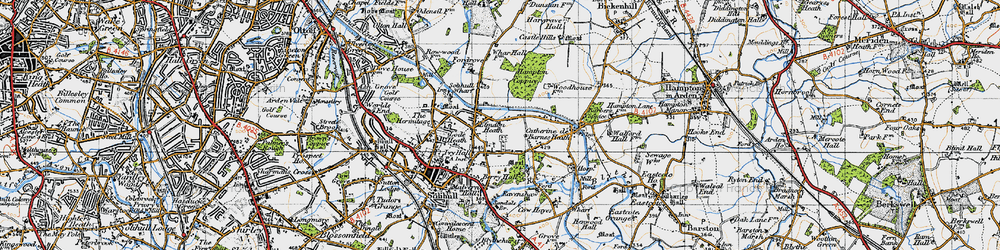 Old map of Elmdon Heath in 1947