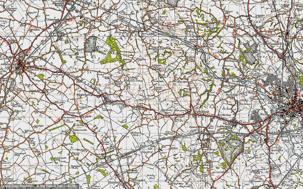 Old Map of Elmers Green, 1947 in 1947