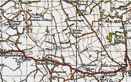 Old map of Elmers Green in 1947