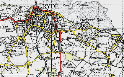 Old map of Elmfield in 1945
