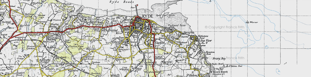Old map of Elmfield in 1945