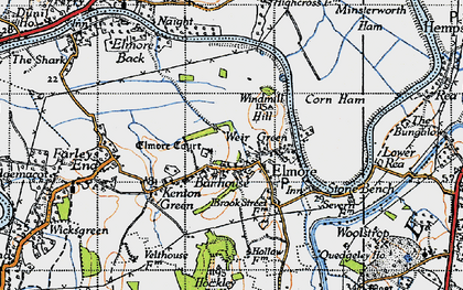 Old map of Elmore in 1947