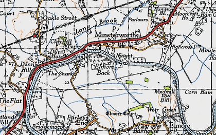 Old map of Elmore Back in 1947