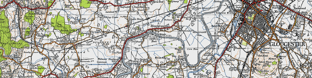 Old map of Elmore Back in 1947