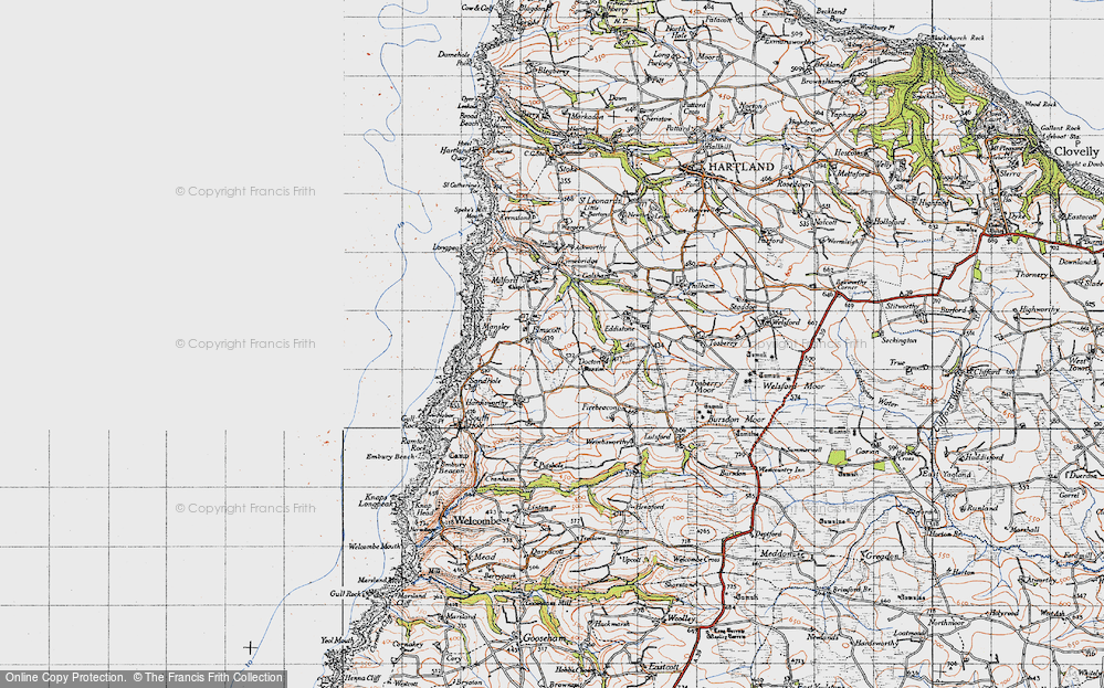 Old Map of Elmscott, 1946 in 1946