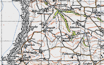 Old map of Elmscott in 1946