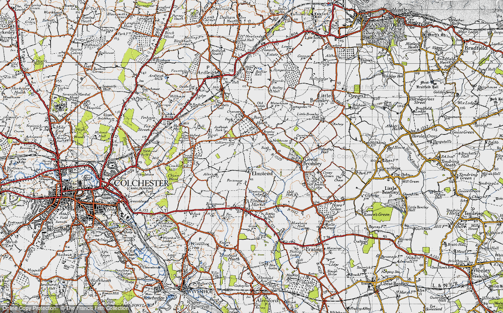 Old Map of Elmstead, 1945 in 1945