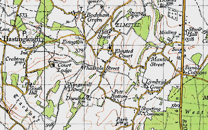 Old map of Elmsted in 1947