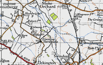 Old map of Elmstone Hardwicke in 1946