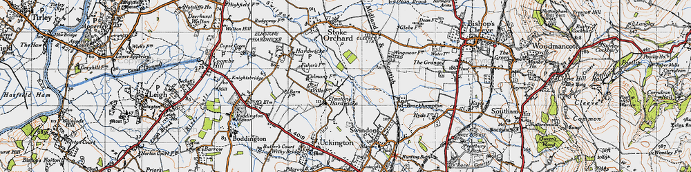 Old map of Elmstone Hardwicke in 1946