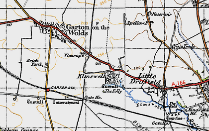 Old map of Elmswell in 1947
