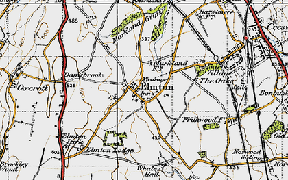 Old map of Elmton in 1947