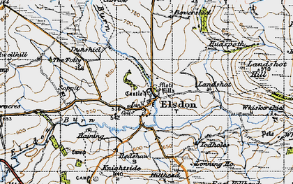 Old map of Leech-hope Crag in 1947