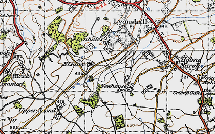 Old map of Elsdon in 1947