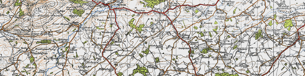 Old map of Elsdon in 1947