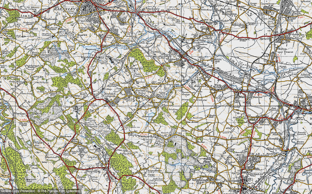Old Map of Elsecar, 1947 in 1947