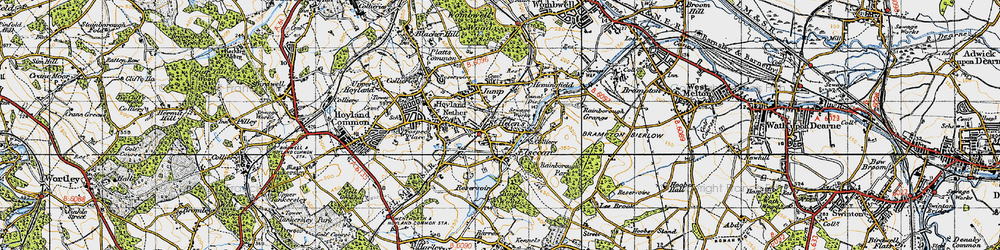 Old map of Elsecar in 1947