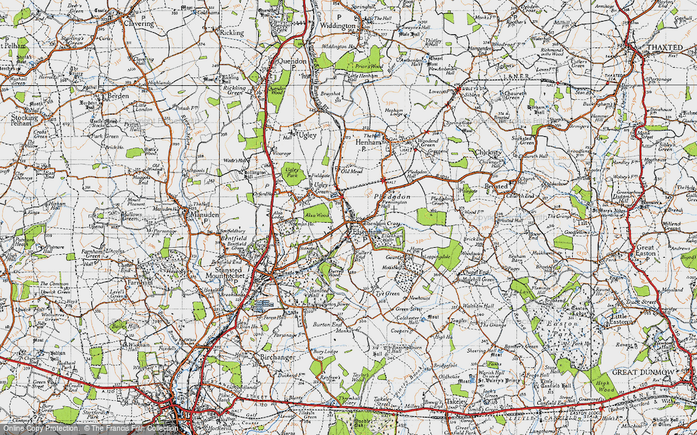Old Map of Historic Map covering Alsa Wood in 1946