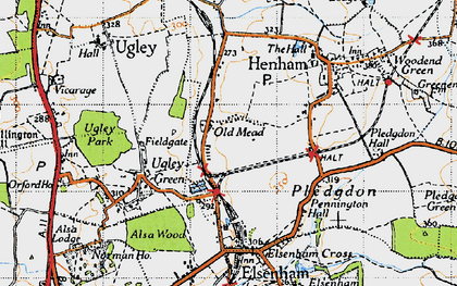 Old map of Elsenham Sta in 1946