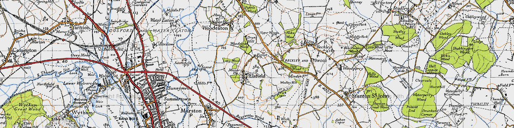 Old map of Wick Copse in 1946