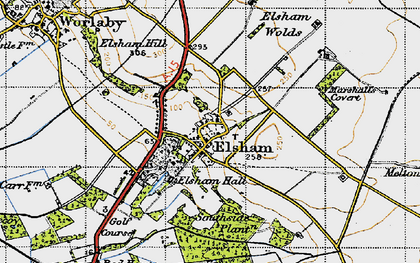 Old map of Elsham in 1947