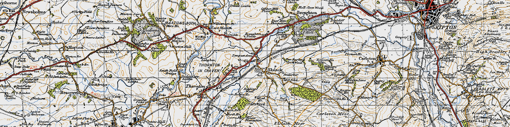 Old map of Elslack in 1947