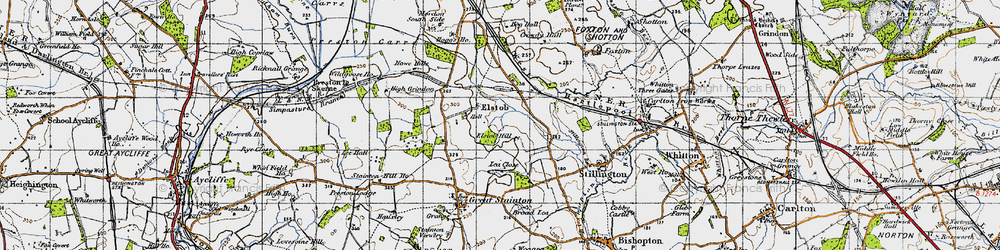 Old map of Elstob in 1947