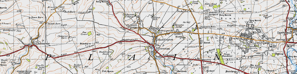 Old map of Elston in 1940