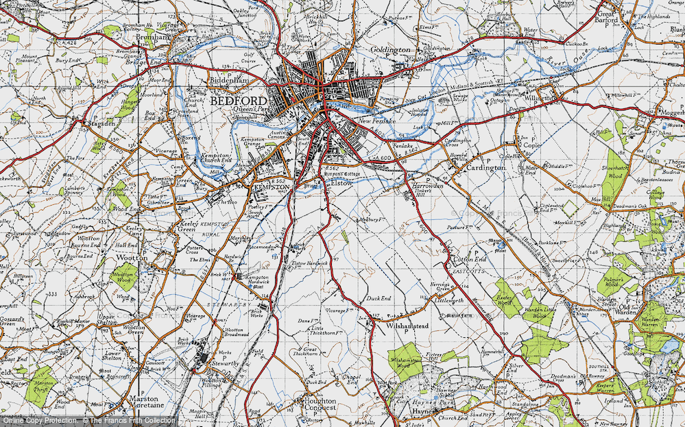 Old Map of Elstow, 1946 in 1946