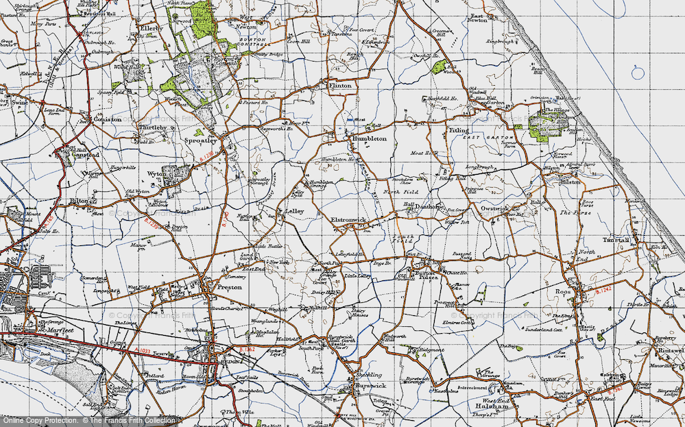 Old Map of Elstronwick, 1947 in 1947