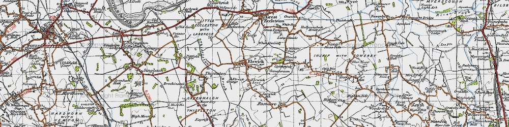 Old map of Elswick in 1947