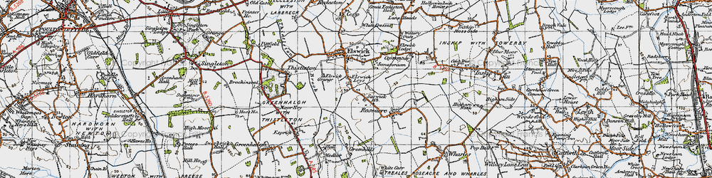 Old map of Elswick Leys in 1947