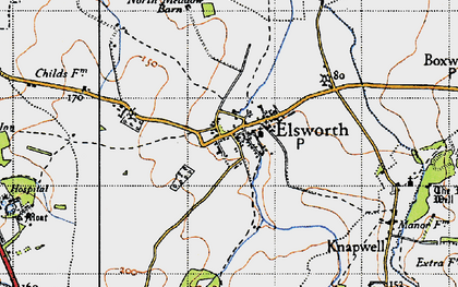 Old map of Elsworth in 1946