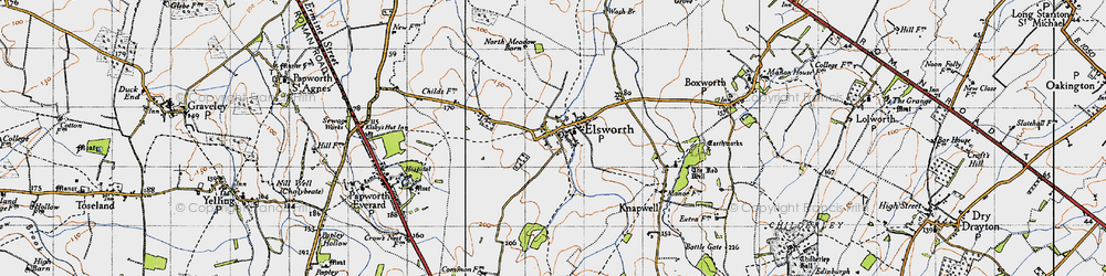 Old map of Elsworth in 1946
