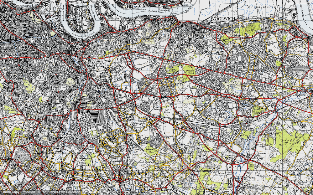 Old Map of Eltham, 1946 in 1946