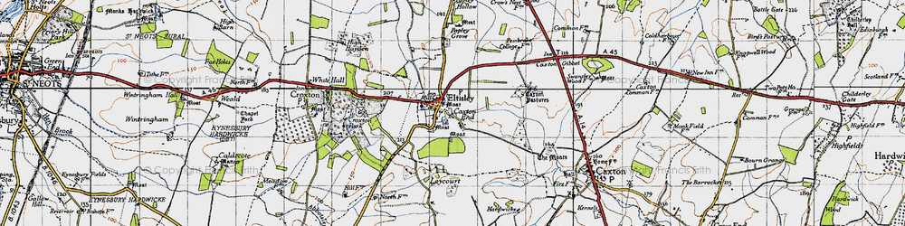 Old map of Eltisley in 1946