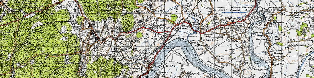 Old map of Wyncoll's in 1946