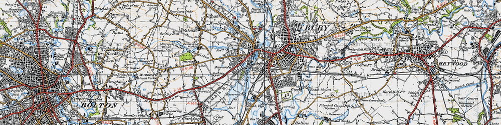 Old map of Elton in 1947