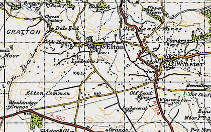 Old map of Elton in 1947