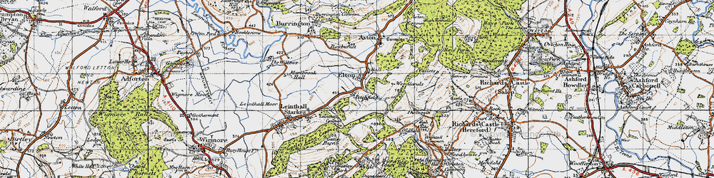 Old map of Bowburnet in 1947