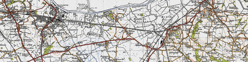 Old map of Elton Green in 1947