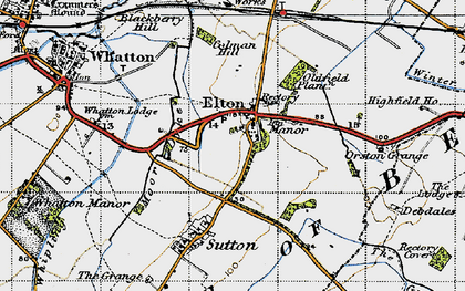 Old map of Elton on the Hill in 1946