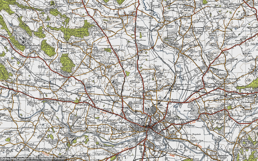 Old Map of Historic Map covering Herefordshire in 1947