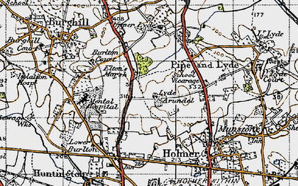 Old map of Elton's Marsh in 1947