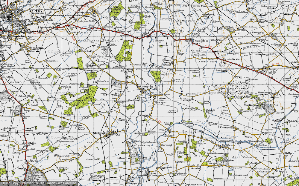 Old Map of Historic Map covering Blackfoss Beck in 1947