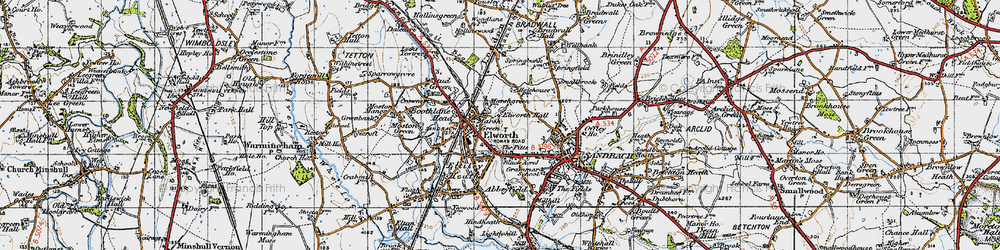 Old map of Elworth in 1947