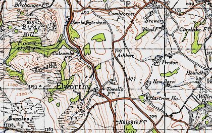 Old map of Elworthy in 1946