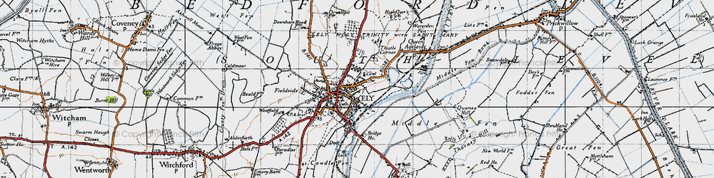 Old map of Ely in 1946
